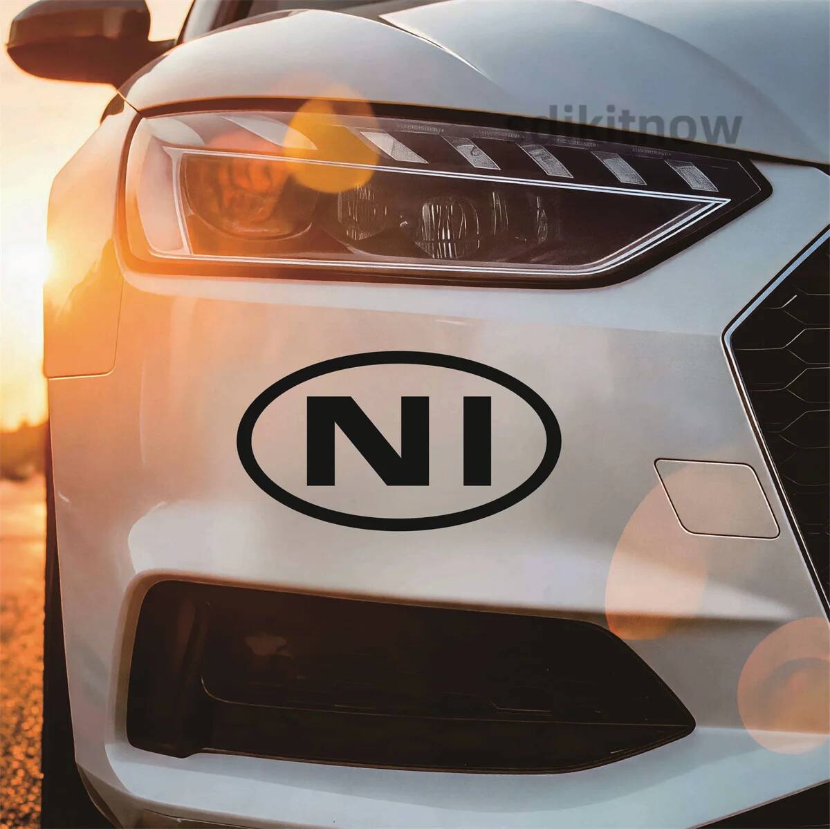 Car Accessories Ireland - 타원형 북아일랜드 NI 문자 자동차 스티커