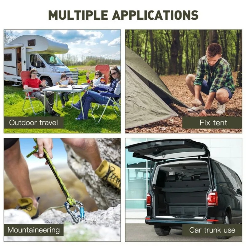 Car Accessories Roof Rack - 60-90cm 8mm 포장 로프 빨간색 후크가