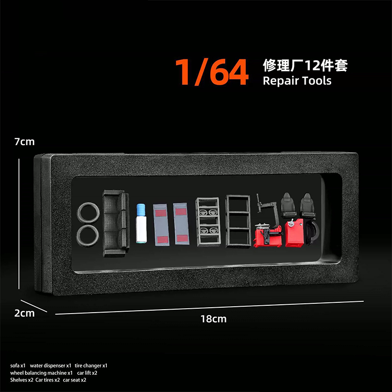 1:64 자동차 정비소 소품 세트 장면 모델 타이어 액 - Car Accessories Decoration 리뷰 및 가격